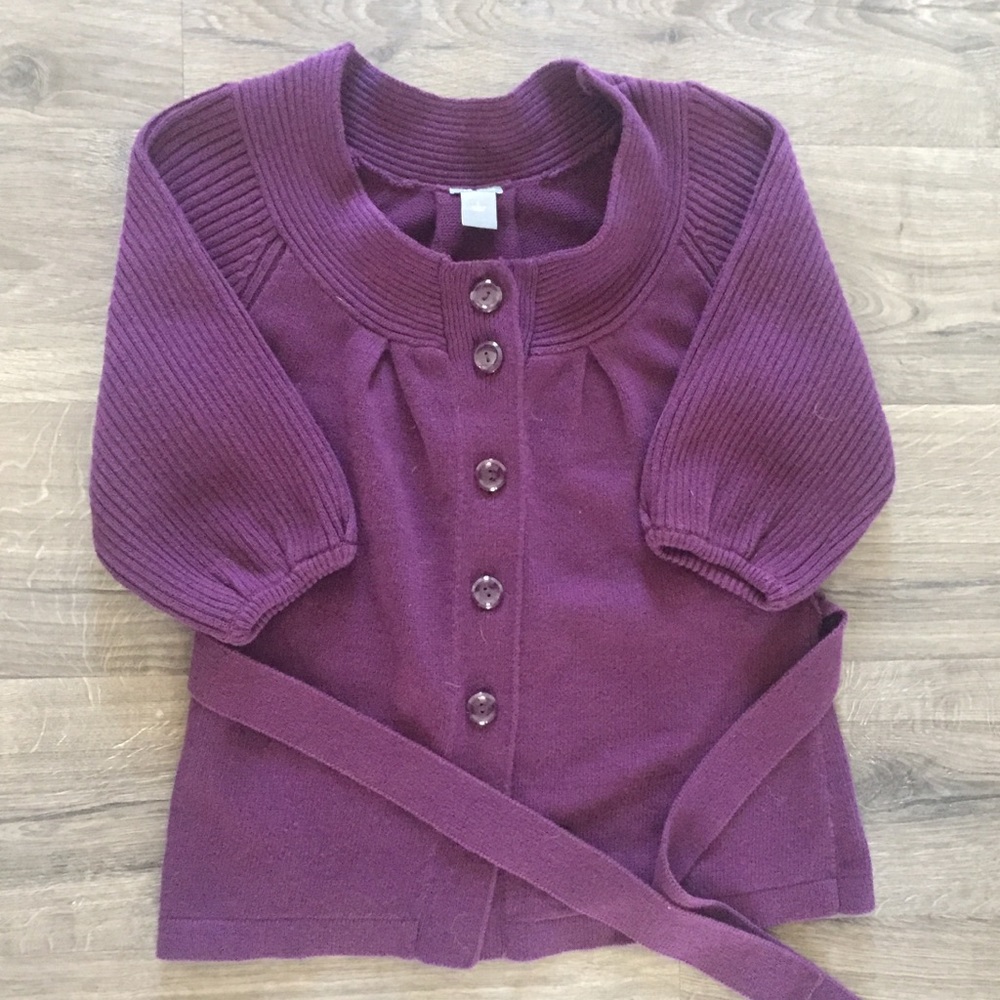 Ann Taylor purple button up cardigan. Size L